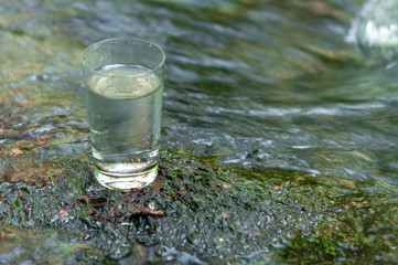 Natural water in a glass