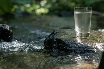 Natural water in a glass