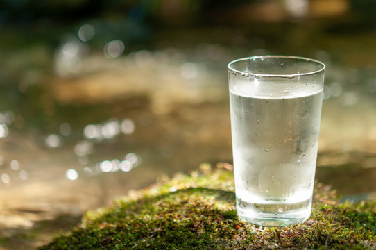 Natural water in a glass