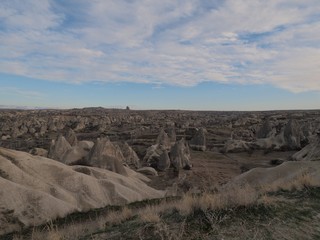 Panorama view of Cappadocia, ancient cave city in Turkey