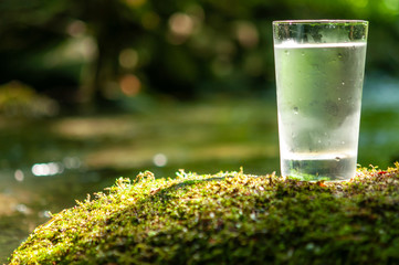 Natural water in a glass