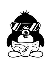 baby pinguin kind schnuller windel sonnenbrille lustig nuckeln eltern familie nachwuchs küken mama papa süß niedlich klein vogel cool comic cartoon clipart design