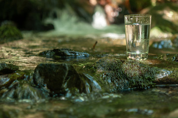 Natural water in a glass