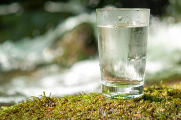 Natural water in a glass