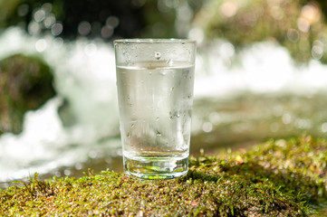 Natural water in a glass