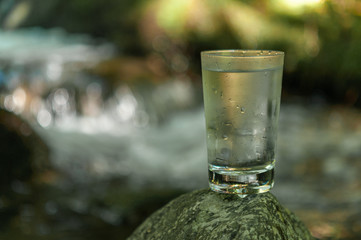Natural water in a glass