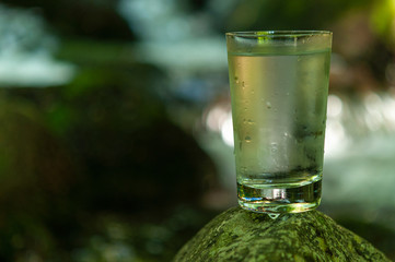 Natural water in a glass