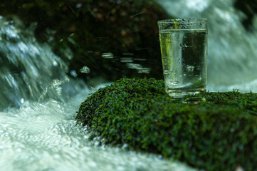 Natural water in a glass