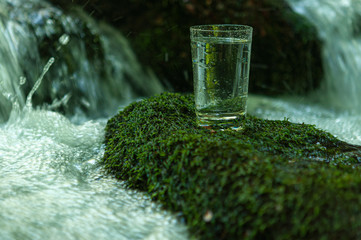 Natural water in a glass