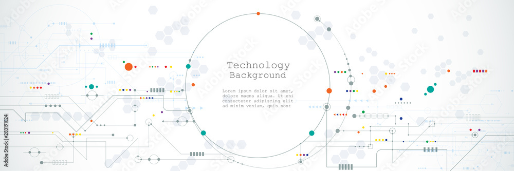 Poster vector motherboard or circuit board on white background. illustration computer hardware, integrated 