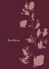 Floral invitation card. Elegant leaves pattern.