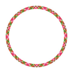 Obraz premium Circle borders and frames vector. Round border pattern geometric vintage frame design. Scottish tartan plaid fabric texture. Template for gift card, collage, scrapbook or photo album and portrait..