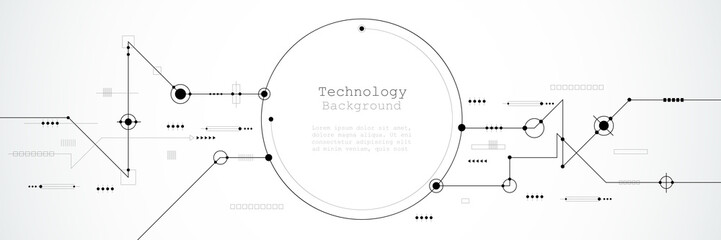 Vector banner design circuit board. Illustration Abstract modern futuristic, engineering, technology background. Futuristic digital science technology concept for web banner template or brochure