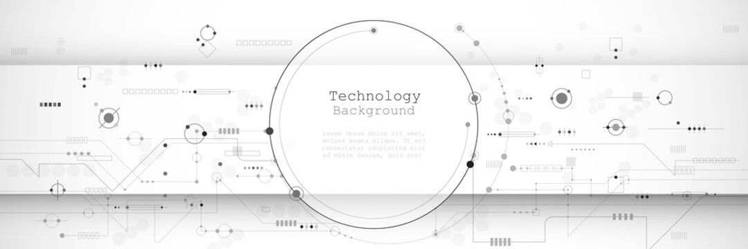 Vector banner design circuit board. Illustration Abstract modern futuristic, engineering, technology background. Futuristic digital science technology concept for web banner template or brochure