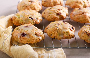 Zucchini drops with raisin and nuts