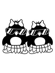 2 pinguine team freunde paar freundin schwester sonnenbrille hübsch schön girls crew mädchen kleid frau lustig vogel cool comic clipart design cartoon