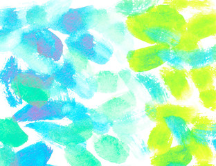 Fototapeta na wymiar Background of smears of paint. Bright green and blue texture