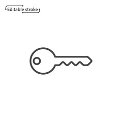 Key line vector icon. Editable stroke. 