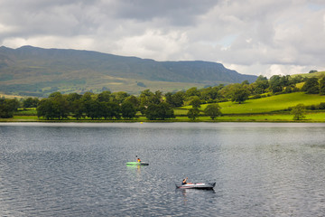 Bala lake or Llyn Tegid in Welsh the largest natural body of water in Wales and popular place for watersports and tourism