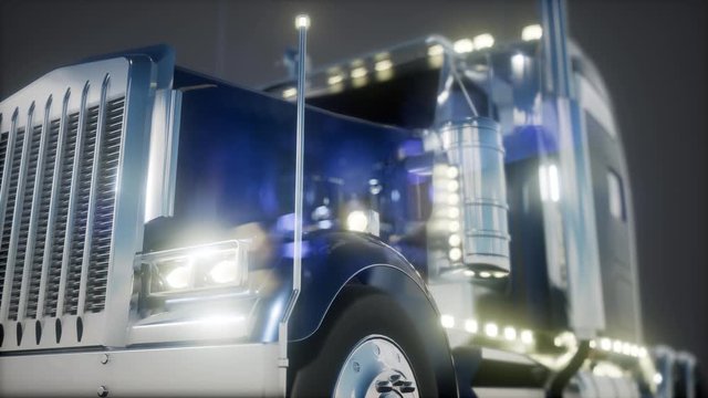 bright american lorry track in studio
