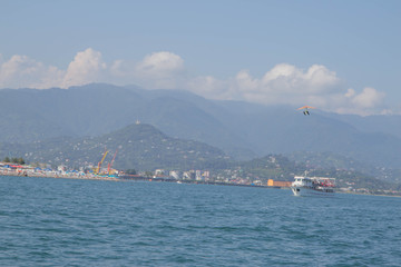 Batumi, View From Sea to the city embankment
