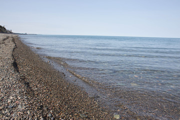 Sea, beach nature landscape. Rocky beach