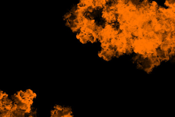 Obraz premium abstract colored dust explosion on a black background.abstract powder splatted background.