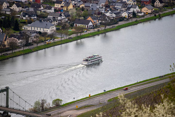 Passenger ship on the river Mosel at Wehlen