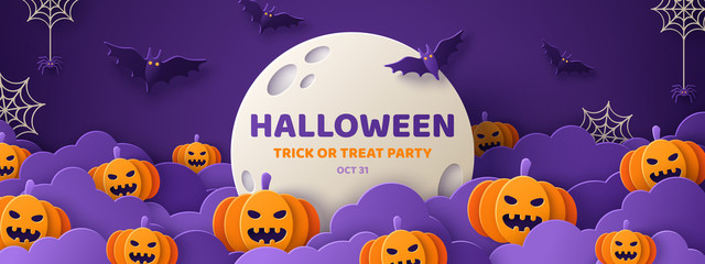 Halloween paper cut banner