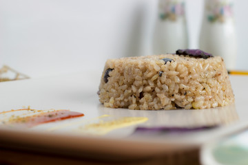 Congri dish of Cuban national cuisine. Congri, Rice with beans, a typical dish of Cuban food. Simple but delicious dish of rice with fried beans and Congri, typical Cuban dish