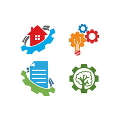 Gear Business logo design template vector Icon Set