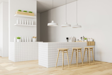 White and wooden pub corner