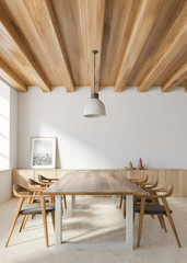 White dining room interior with picture © ImageFlow