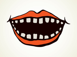 Open mouth with teeth. Vector drawing