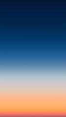 Abstract vertical aerial panoramic view of sunrise gradient mesh over ocean. Nothing but sky and water. Beautiful serene scene. Vector illustration
