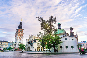 Fototapeta KRAKOW, POLAND - August 27, 2017: The Cloth Hall Krakow,listed as a UNESCO World Heritage Site since 1978, Poland obraz