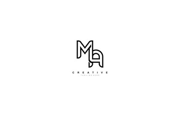 Letter MA Linear Bold Minimalism Modern Type Logo