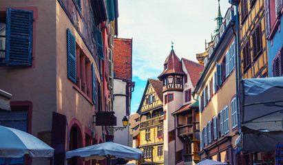 St Martin Church in Colmar, Haut Rhin in Alsace, France. View of the city colmar in france famous...