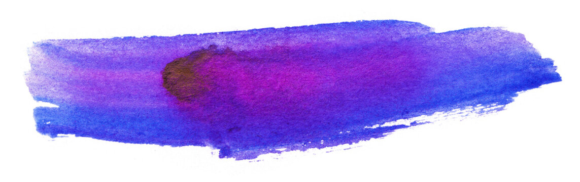 blue purple watercolor stain on a white. hand-drawn element, photography texture splash paints on paper. background for text