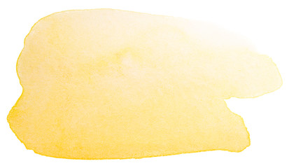 yellow watercolor stain on a white. hand-drawn element, photography texture splash paints on paper. background for text