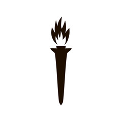 Sports symbol, pennant, torch, fire
