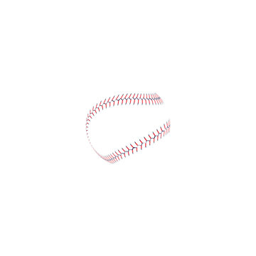 Baseball or softball realistic red lace around the ball.
