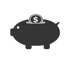 Flat icon finance saving money pig isolated on white background. Vector illustration.