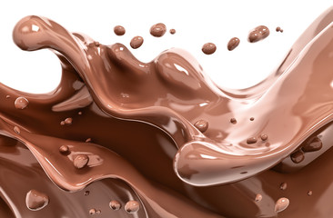  Splash chocolate isolated illustration 3d rendering