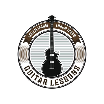 Guitar logo design - vintage style