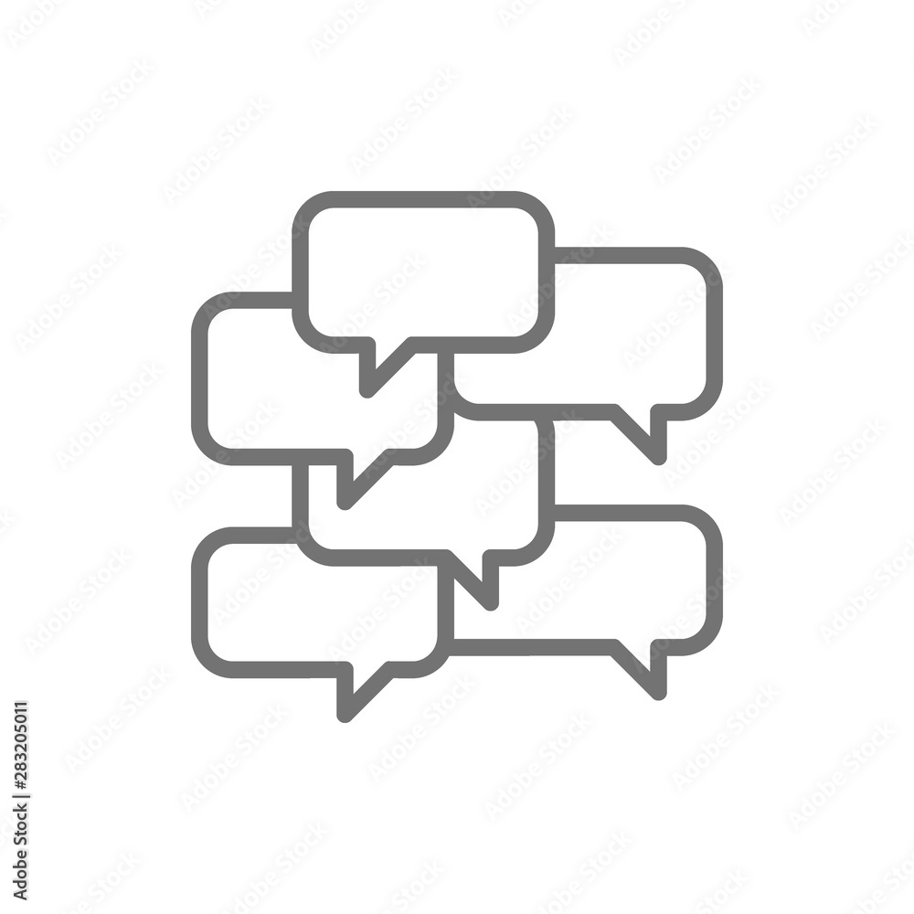Poster text message boxes, speech bubbles, chat, message line icon.