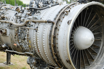 dismantled old Russian aircraft turbine