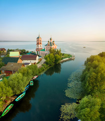 Pereslavl-Zalessky, Russia. Trubezh River flows into Lake Pleshcheyevo