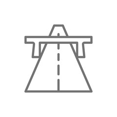 Vector autobahn, highway, road, way line icon.