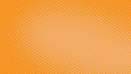 Light orange and yellow  retro pop art background with halftone dots design